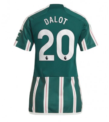 Manchester United Diogo Dalot #20 Replika Udebanetrøje Dame 2023-24 Kortærmet